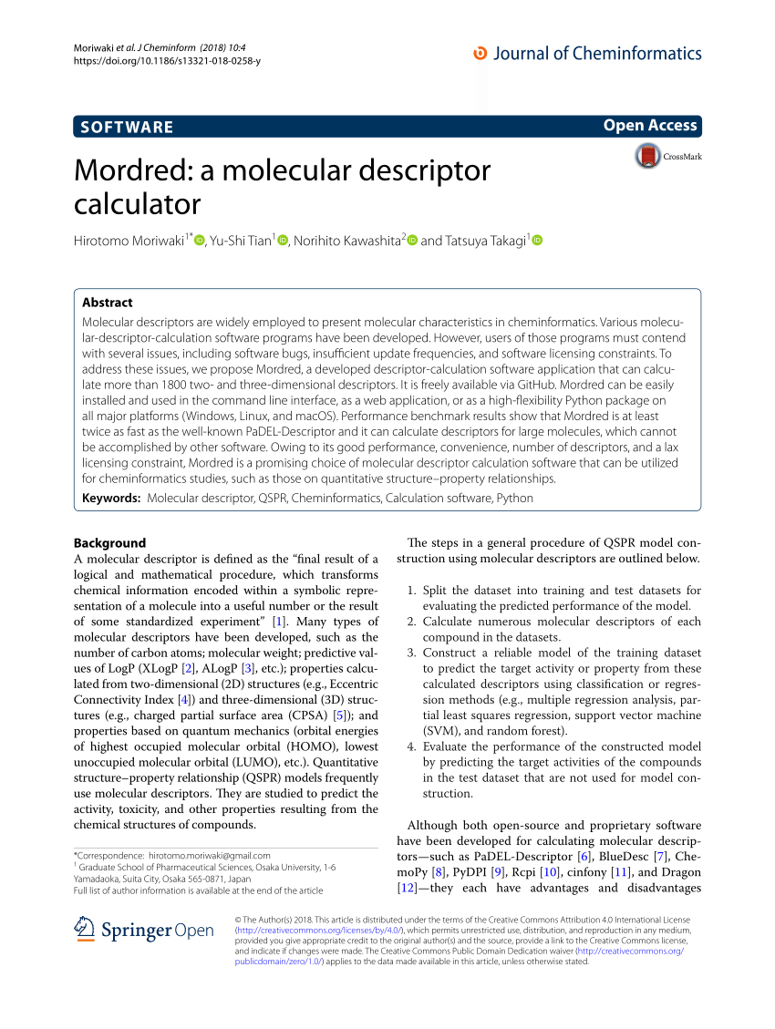 molecular descriptors for cheminformatics pdf files